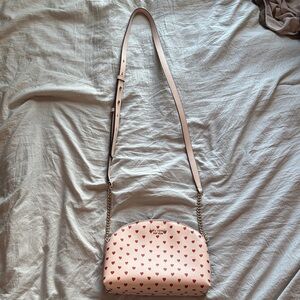 kate spade pink crossbody with red heart print